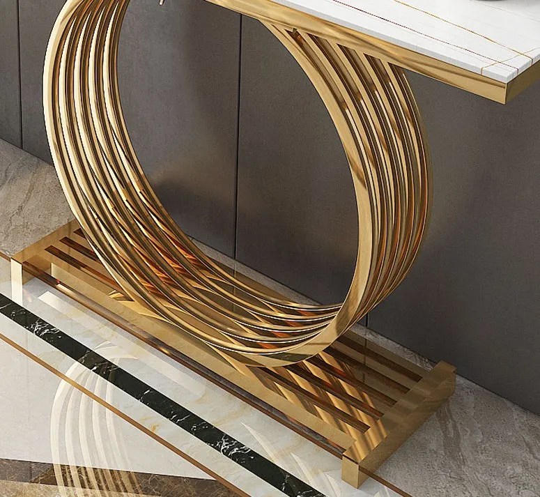 Kartgo Posh Statuario Metal-Luxe Console Table - Image 4