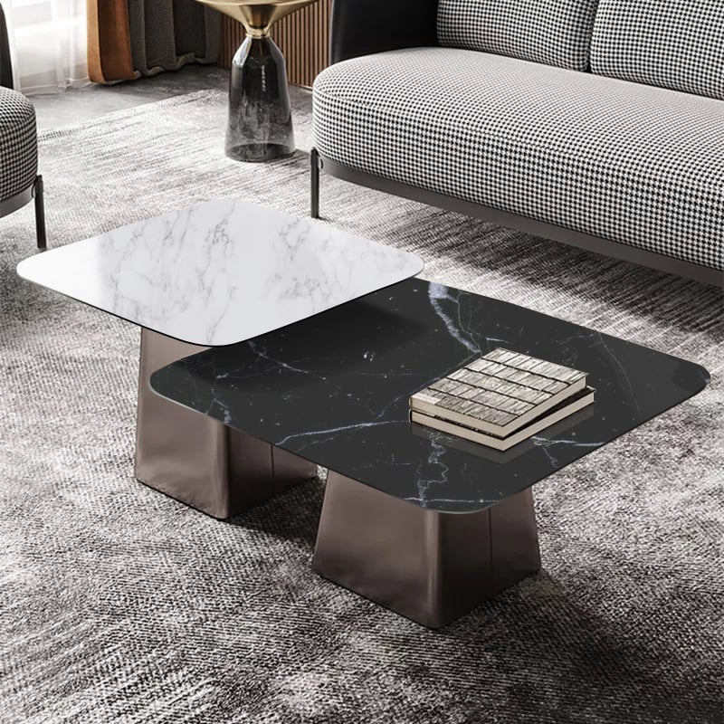 Kartgo Apex Pinnacle Modern Coffee Table with Marble Top - Image 3