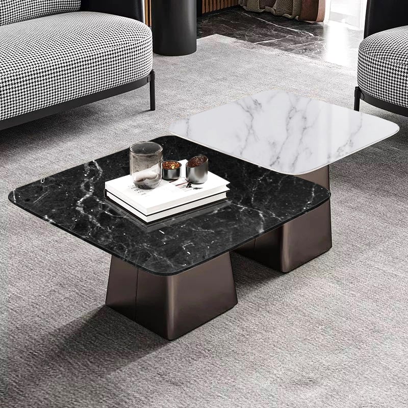 Kartgo Apex Pinnacle Modern Coffee Table with Marble Top - Image 2