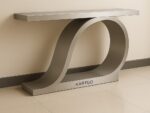 Kartgo Prism Edge Console Table (Brushed Metallic Finish)