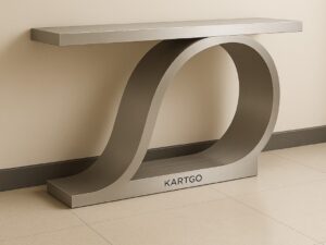 Kartgo Prism Edge Console Table (Brushed Metallic Finish)