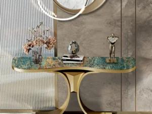 Kartgo Ocean-Vein Curved Gold Luxury Console