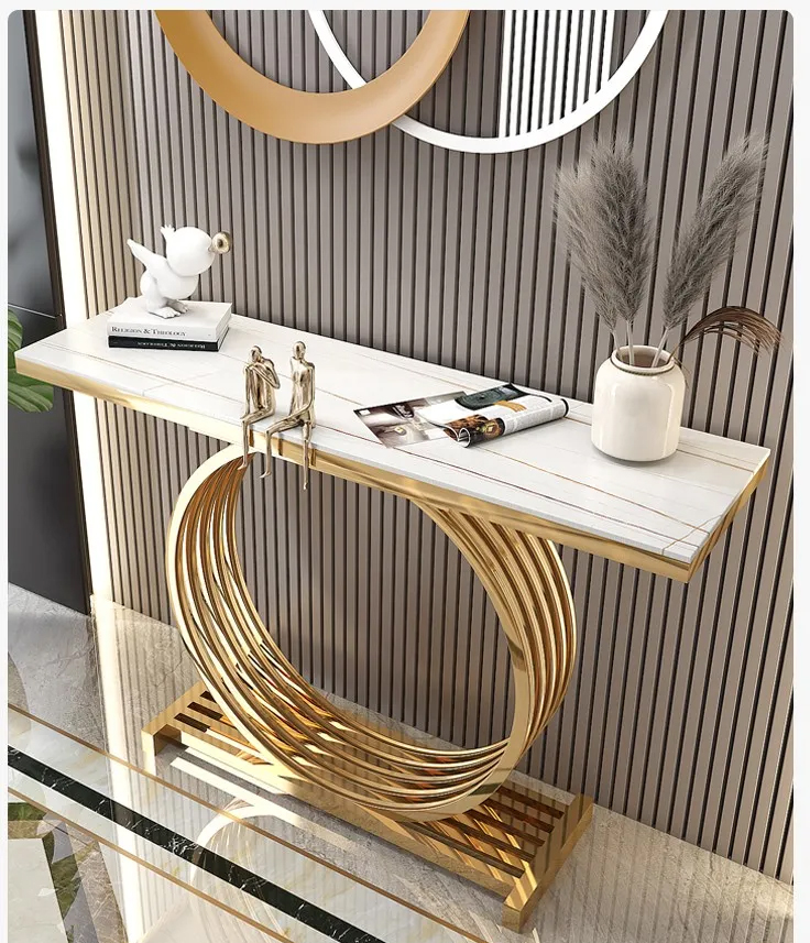 Kartgo Posh Statuario Metal-Luxe Console Table - Image 2