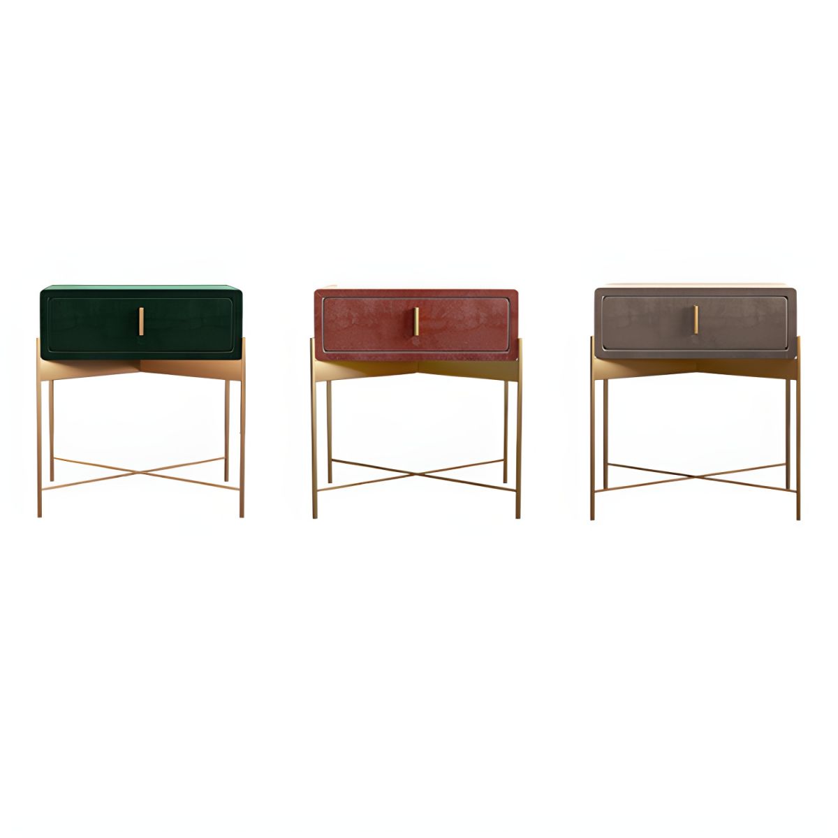 Kartgo Side Table with Gold Cross-Frame Base - Image 4