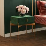 Kartgo Side Table with Gold Cross-Frame Base