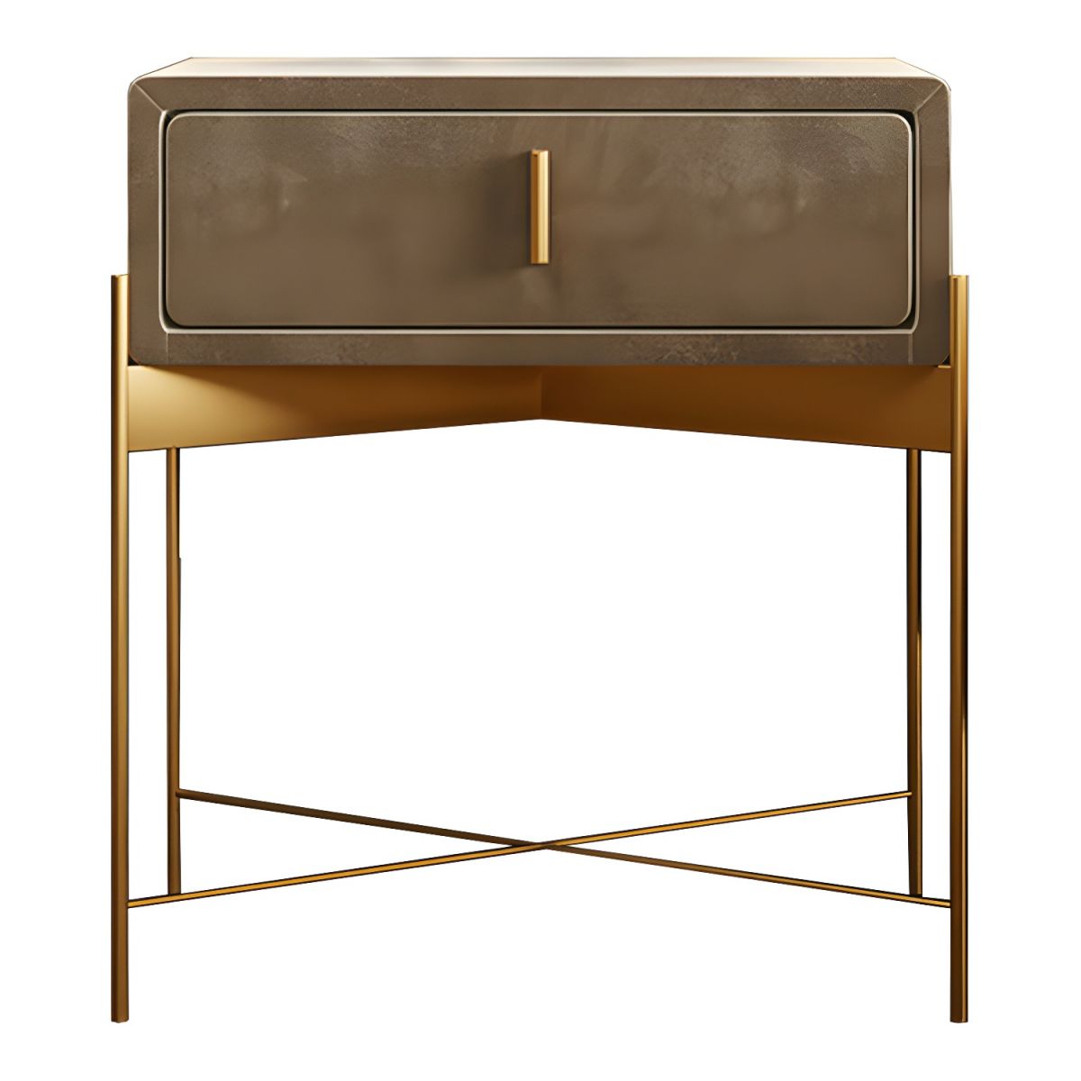 Kartgo Side Table with Gold Cross-Frame Base - Image 5