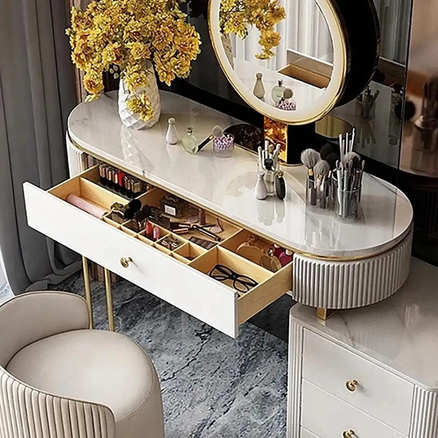 Kartgo High-Gloss Polar White 2-Door Wardrobe - Image 2