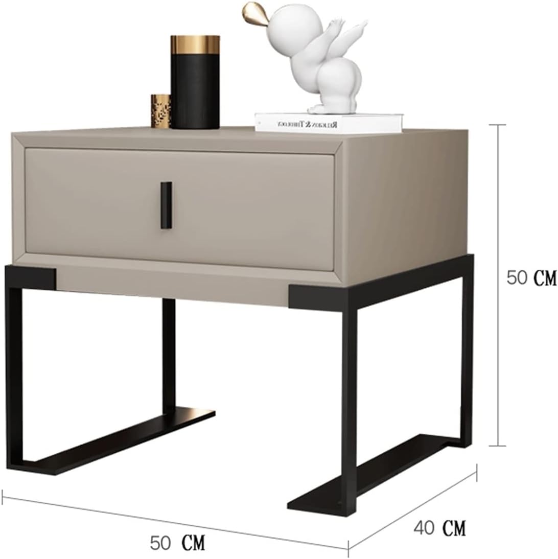 Kartgo Luxury Upholstered Bedside Table with Gold Stainless Steel Base - Image 3