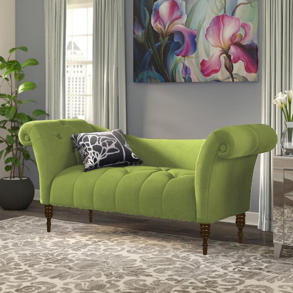 Kartgo Regency Velvet Settee with Rolled Arms - Image 3