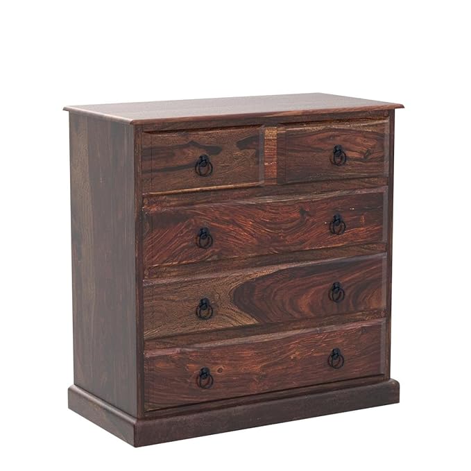 Kartgo Classic Sheesham Wood 5-Drawer Chest of Drawers - Image 3