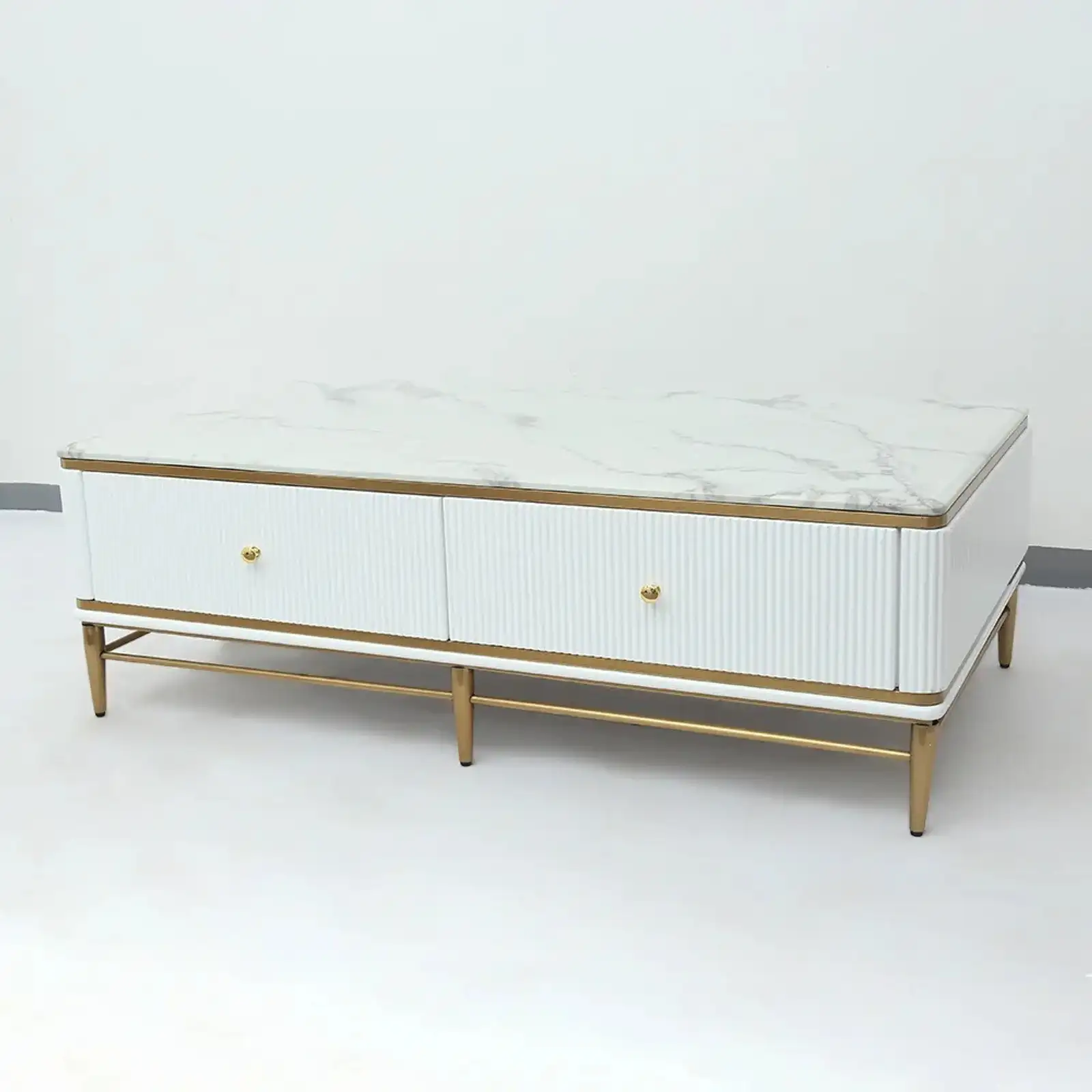 Kartgo Grand Luxe White & Gold Center Table - Image 3