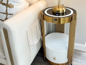 Kartgo Cylinder Bedside Table (Built-in Lighting & USB Charging)