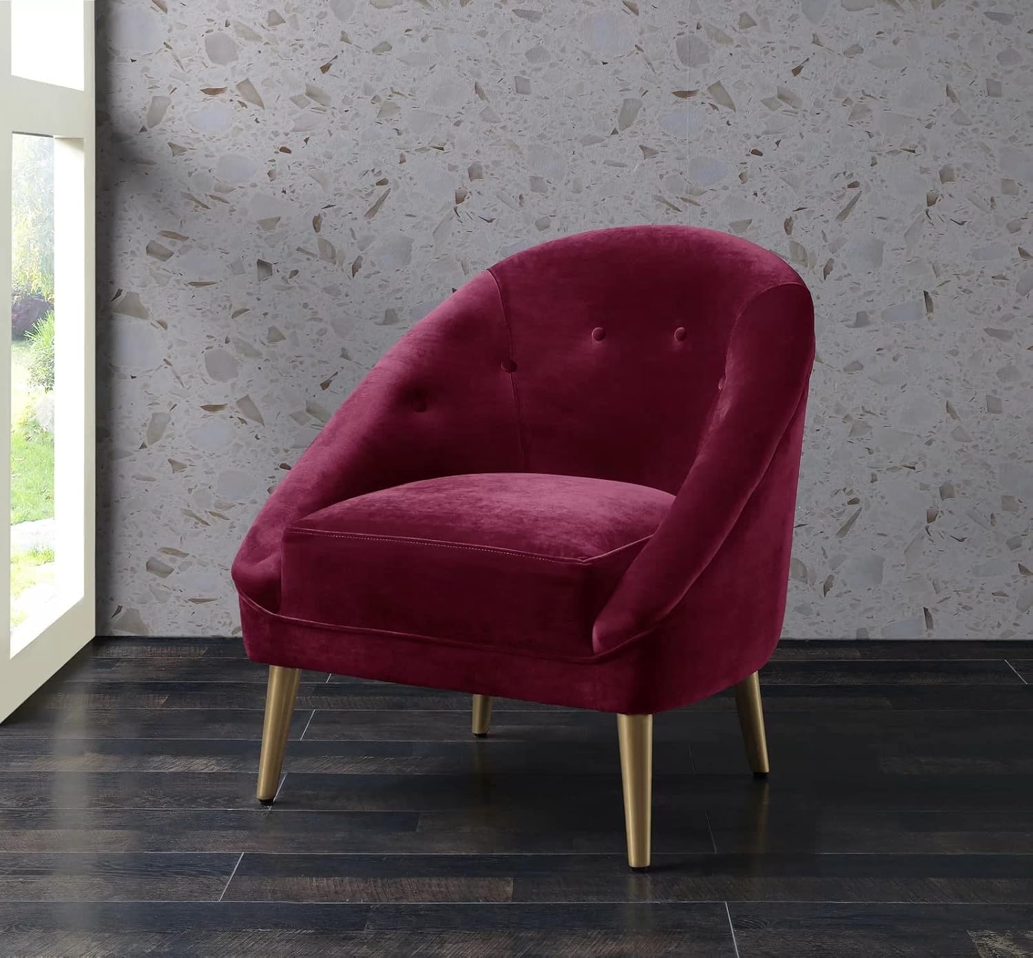 Kartgo Barrel Chair With Foot Stool (Gold Legs) - Image 4