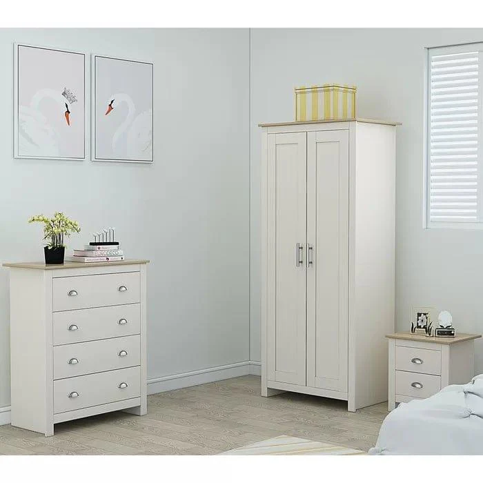 Kartgo Minimalist White 2-Door Wardrobe - Image 3