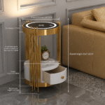 Cylinder Bedside Table | Built-in Ambient Lighting | Bespoke Luxury-Kartgo