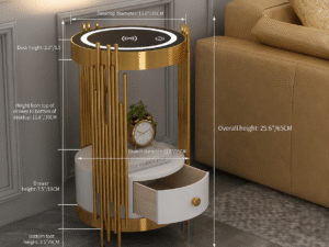 Cylinder Bedside Table | Built-in Ambient Lighting | Bespoke Luxury-Kartgo