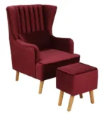 Kartgo High-Back Fluted Armchair - Wine Red