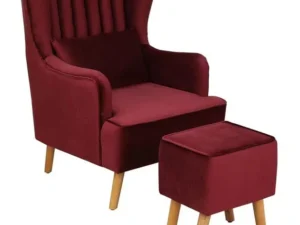 Kartgo High-Back Fluted Armchair - Wine Red