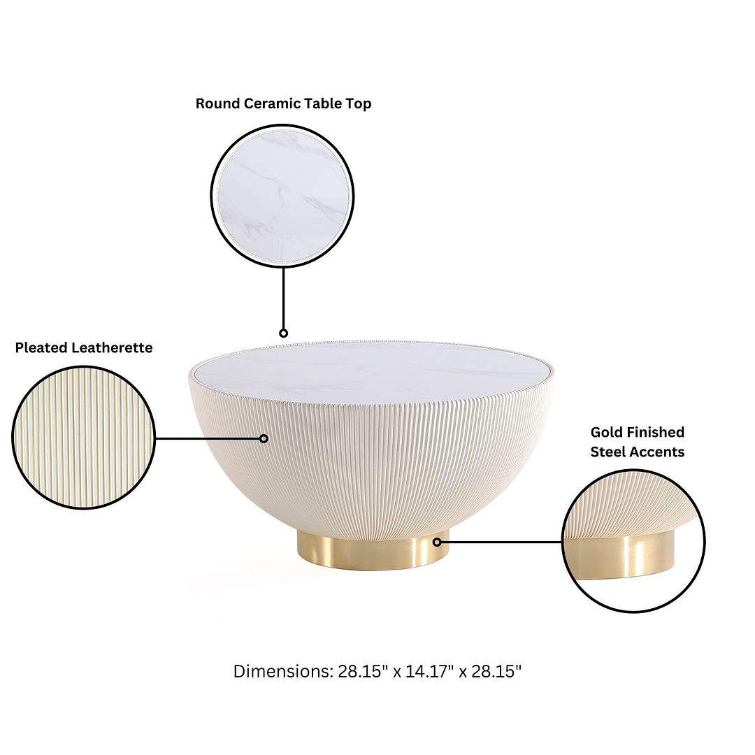 Kartgo Modern Ribbed Drum Tables - Set of 2 - Image 3