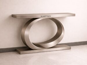 Kartgo Zen Stack Console Table (Brushed Titanium Finish)