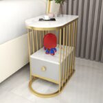 Kartgo Modern Art-Deco Side Table (Geometric Pipe Frame)