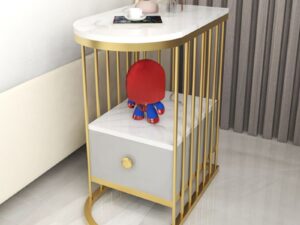 Kartgo Modern Art-Deco Side Table (Geometric Pipe Frame)