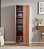 Kartgo Door Wardrobe in Lyon Walnut Finish with Internal Drawer