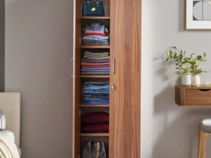 Kartgo Door Wardrobe in Lyon Walnut Finish with Internal Drawer