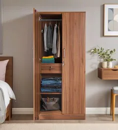 Kartgo Door Wardrobe in Lyon Walnut Finish with Internal Drawer - Image 2