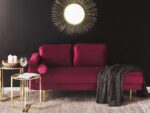 Kartgo Velvet Chaise Lounge Sofa - Maroon