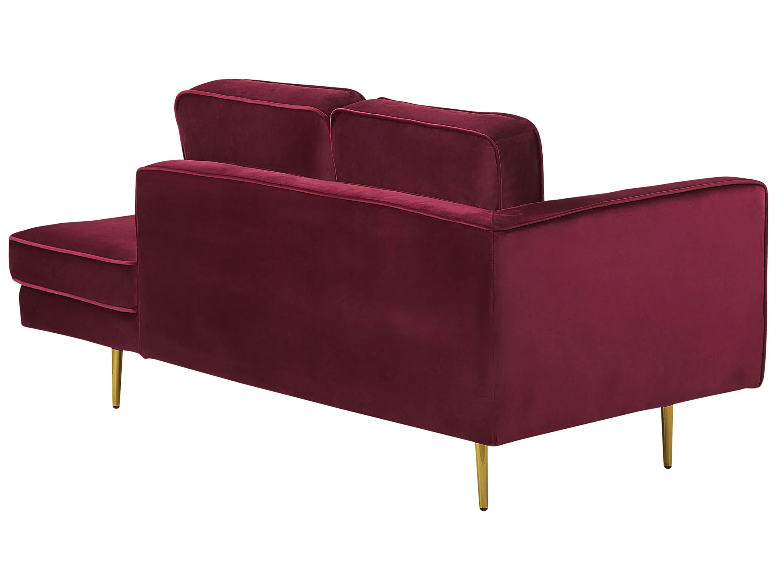 Kartgo Velvet Chaise Lounge Sofa - Maroon - Image 2