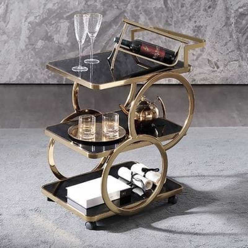 Kartgo Luxury 3-Tier Rolling Bar Cart - Image 5