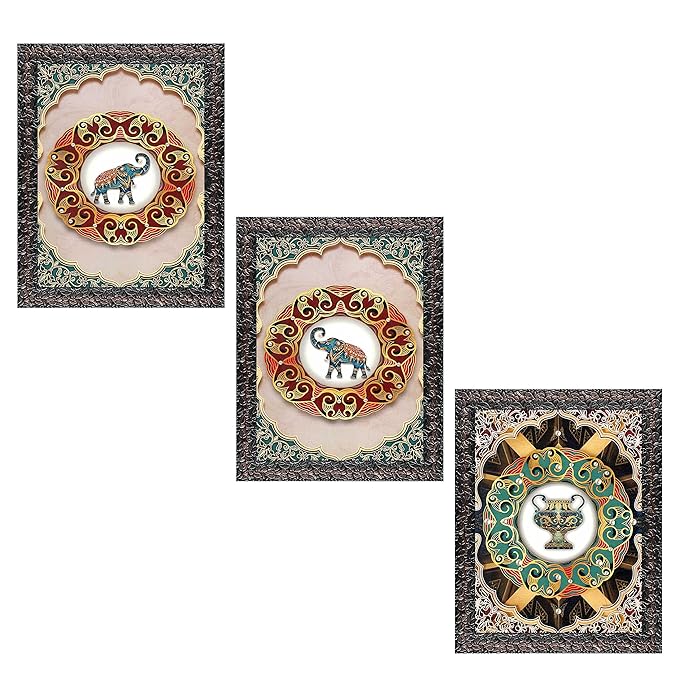 Kartgo Antique Urn Crystal Painting (Embossed Floral Frame) - Image 3