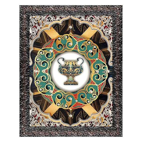 Kartgo Antique Urn Crystal Painting (Embossed Floral Frame) - Image 2