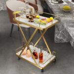 Kartgo X-Frame Elite Bar Trolley (Carrara Marble & Gold)