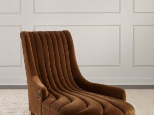 Kartgo The Espresso Velvet Channel-Tufted Chaise Lounge