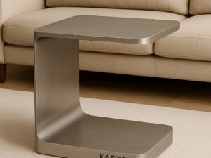 Kartgo C-Shaped Side Table (Brushed Metallic Finish)