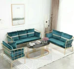 Kartgo Premium Teal Velvet & Gold Designer Sofa Set