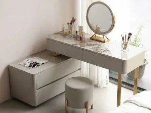 Kartgo Extendable Corner Dressing Table with Smart LED Mirror