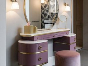 Kartgo Blush Royale Grand Vanity Set (Mauve & Gold Tiered Design)