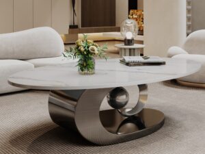 Kartgo Designer Orbital Sculptural Center Table (Gunmetal Finish)