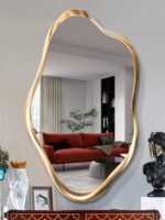 Kartgo Organic Fluid Pebble Wall Mirror (Satin Gold)