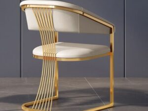 Kartgo Modern Luxury Accent Chair (Gold C-Frame)