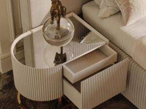 Kartgo Ribbed Elliptical Bedside Table