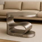 Kartgo "S-Curve" Side Table (Brushed Metallic Finish)