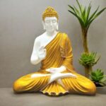Kartgo Abhaya Mudra Divine Buddha 2 Feet Golden (Pure White & Golden Radiance)