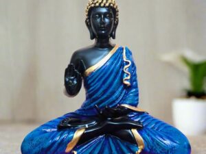 Kartgo Serene Ivory & Gilded Royal Buddha Statue 2 Feet Golden