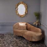 Kartgo Serpentine Velvet Chaise Lounge (Mink Gold)