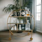 Kartgo Orbital Luxe Bar Trolley (Champagne Gold & Mirror Finish)