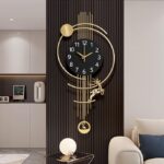 Kartgo Celestial Pendulum Wall Clock (Obsidian Black & Golden Muse)